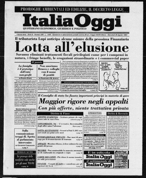 Italia oggi : quotidiano di economia finanza e politica